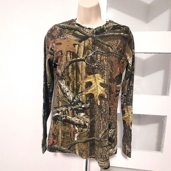 💖🐍Mossy Oak button up tee - Picture 1 of 4